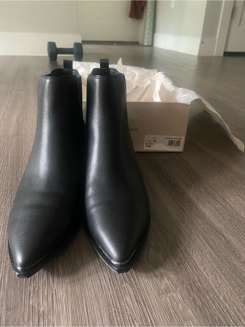 Marc Fisher Black Leather Ankle Boots